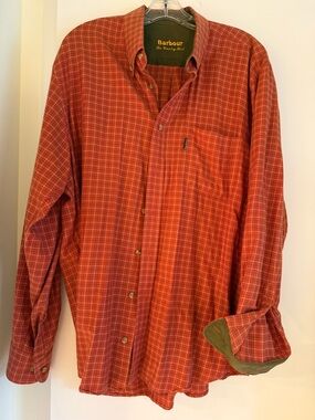 Barbour Red Plaid Men's Long-Sleeve Button-Down Shirt